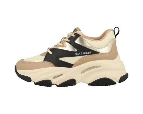 STEVE MADDEN Progressive Damen Sneaker - Braune Sportschuhe in Größe 37 EU - Stylische und atmungsaktive Sneaker mit Plateauabsatz für einen bequemen Tragekomfort im Alltag. Ideal für Freizeit und Sport, mit praktischer Zuglasche an der Ferse.