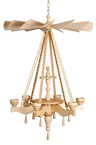 Volkskunstwerkstatt Unger Deckenpyramide - Hängepyramide exklusiv 85cm, 2 Etagen - Original Erzgebirge® #0957