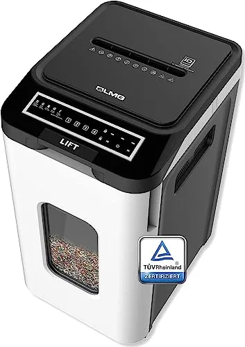 AKTION LMG AUTO350P5 Aktenvernichter Partikelschnitt P-5 - Aktenvernichter für höchste Sicherheit mit Partikelschnitt (2 x 12 mm), ideal zum Schutz sensibler Daten.