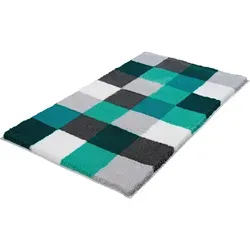 Kleine Wolke Badteppich Caro 85 x 150 cm – Petrol von Kleine Wolke