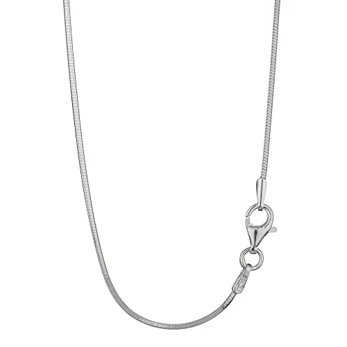 NKlaus 40cm Schlangenkette 925 Silber - Ketten für Damen – filigrante Halskette aus 925 Sterling Silber mit nur 1,0mm Breite für stilvolle Eleganz und Leichtigkeit.