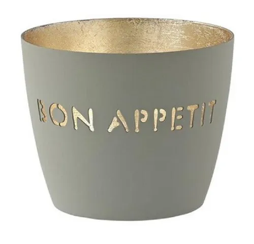 Giftcompany Kerzenhalter Windlicht Madras Bon Appetit Cool Grey Gold