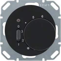 Raumtemperaturregler 230V mit Öffner (schwarz, glänzend) von Berker