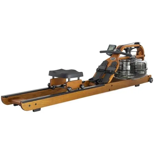 Fluid Rower Viking 3V - Zusammenklappbar - Rudergerät mit 10 widerstandsstufen - Rudergerät für zu Hause - Bluetooth - Einstellbar - Einstellbarer wasserwiderstand- Inklusive Herzfrequenzfunktion