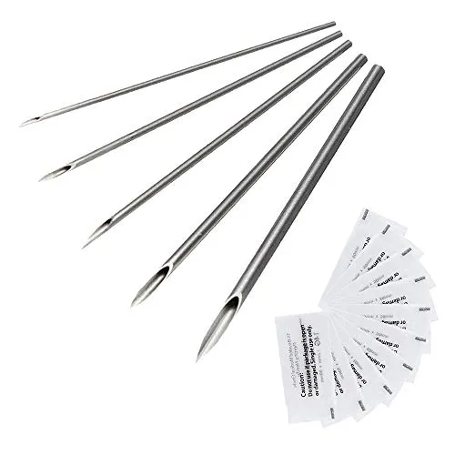 Piercing Nadeln, SOTICA 50PCS Edelstahl Piercingnadel Einweg Piercing Kanülen Gemischte Größen 12G 14G 16G 18G 20G Piercing Tool