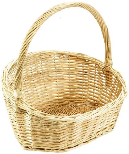 Kobolo Dekokorb Geschenkkorb aus Weide, 49x40x44 cm - Dekokorb aus geflochtener Weide mit langem Henkelgriff, ideal für Geschenke, stilvolle Aufbewahrung oder Picknicks. Umweltfreundlich und robust für den täglichen Gebrauch.