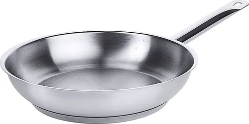 Contacto Edelstahl Bratpfanne 24 cm - Induktionsgeeignet - Hochwertige Bratpfanne aus seidenmattem Edelstahl mit verkapseltem Sandwichboden, ideal für alle Kochstellen, besonders für Induktion. Perfekt für professionelle und private Küchen.