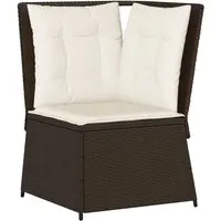 Garten-Ecksofa Braun aus PE-Rattan, 67x95x67 cm