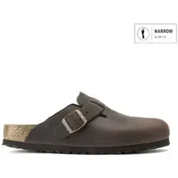 Birkenstock Boston Sandalen Damen - Größe 38, Habana - Bequeme Clogs-Sandalen aus dickem, geöltem Nubukleder mit geschlossener Fußspitze und verstellbarer Dornschnalle, perfekt für Zuhause und Freizeit.