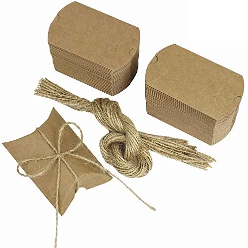 Kraft Papier Geschenkbox 100 Stücke Schmuck Schachtel Gastgeschenke Süßigkeiten Schokolade Kartonagen Bonboniere Favour Box Rustikale für Hochzeit Geburtstag Party Taufe