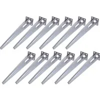 TRUTZHOLM Einschlagbodenhülse 12x für Ø 34 mm - Beschläge: 12er Set feuerverzinkte Einschlaghülsen für stabile Pfostenmontage, ideal für Garten- und Zaunprojekte.