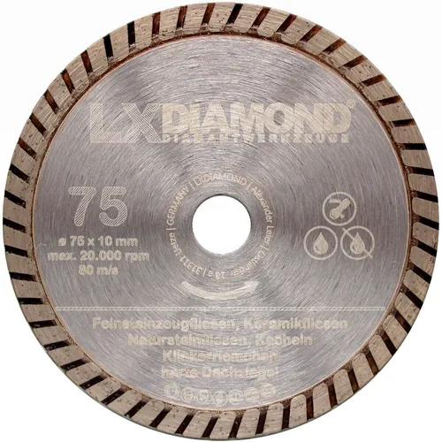 LXDIAMOND Diamant-Trennscheibe 75mm Feinsteinzeug Fliesen fü Bosch GWS Akku 76mm
