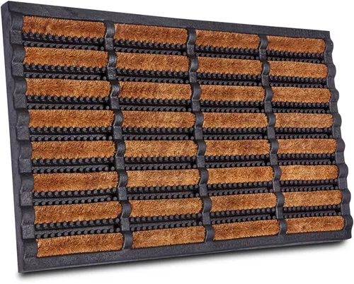 HANSE Home Fußmatte Schmutzfangmatte Brushes Mat, Türmatte, rechteckig, Höhe: 25 mm, Kokos, Gummi, Schmutzfangmatte, Outdoor, Rutschfest, Innen, Kokosmatte