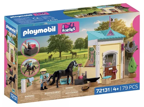 Playmobil® Kleiner Stall mit Hufschmied (72131) – I Love Horses Konstruktions-Spielset