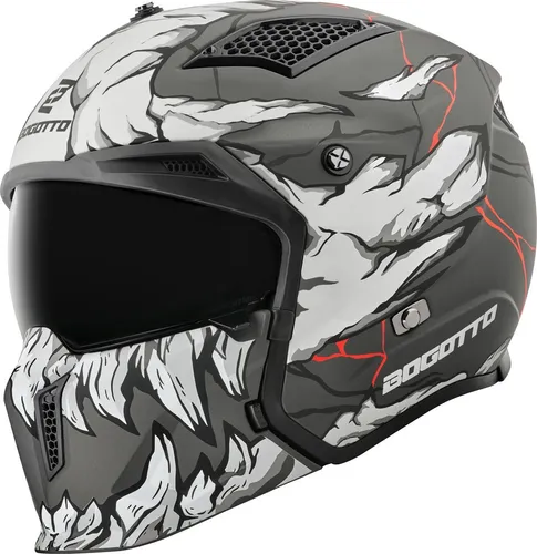 Bogotto Radic Skulash 22.06 Helm, grau/schwarz, 2XL von Bogotto