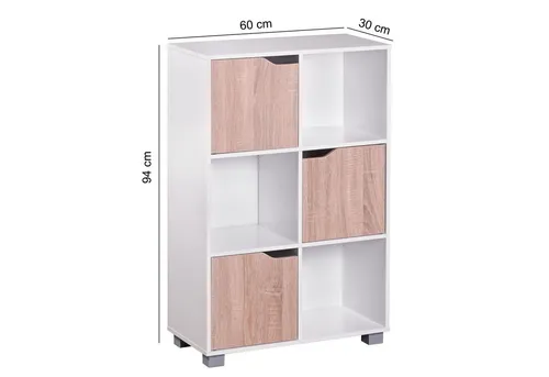 FineBuy Design Bücherregal MASSA Modern Holz Weiß mit Türen - Bücherregal mit Türen in modernem Design, ideal für Ordnung und Schutz Ihrer Schätze. Viel Stauraum für Bücher und Deko, in wählbarer Größe.