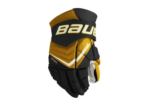 Bauer Eishockeyhandschuhe Vapor FLYLITE Intermediate 13 Zoll schwarz - Hochwertige Eishockeyhandschuhe mit optimalem Schutz und Flexibilität. Ideal für ambitionierte Spieler, die Wert auf Komfort legen. Größe: 13 Zoll, Farbe: schwarz/gold.