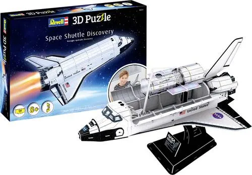 3D Puzzle Space Shuttle Discovery 00251 - 126 Teile Modellbausatz, detailgetreu mit authentischem Interieur im Maßstab 1:200