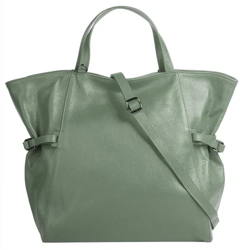 Samantha Look Shopper Damen 021389 - Grün - Handtasche mit verstärktem Boden, ideal für den täglichen Gebrauch. Viel Platz für Einkäufe und praktische Steckfächer für Smartphone & Portemonnaie. Wählen Sie zwischen Hand- und Umhängemodus.