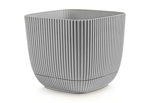 KONZEPT Blumentopf Blumentopf mit Untersetzer, Übertopf Kunststoff, 2IN1 – Der fest integrierte Untersetzer sammelt überschüssiges Wasser