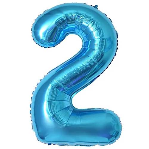 Geburtstag zahlen luftballon 2 jahre | Folienballon 2 XXL Blau-Riesen Folienballon in 40