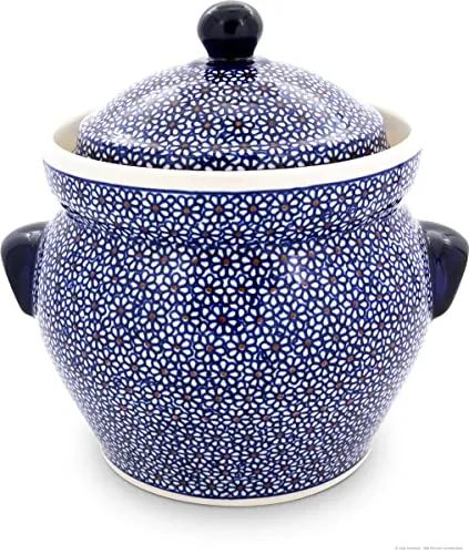 Bunzlauer Keramik Gärtopf 4 Liter - Vielseitiger Einlegetopf - Hochwertiger 4-Liter Gärtopf aus Bunzlauer Keramik, ideal für die Fermentation von Gemüse oder Rum. Hygienisch, ofenfest und spülmaschinengeeignet - für gesunde, selbstgemachte Delikatessen!