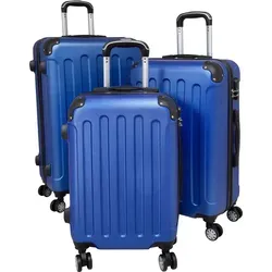 Kofferset Trolleyset 3 teilig Avalon Hartschale Reisekoffer ABS blau - Blau