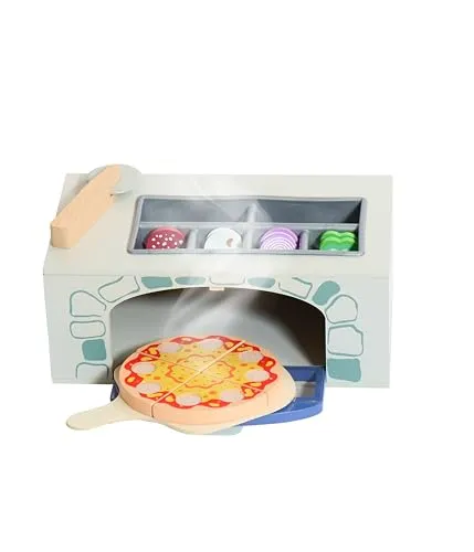 Bayer Chic 2000® Pizza Spielzeug aus Holz – Kreativer Pizzaofen mit Zubehör