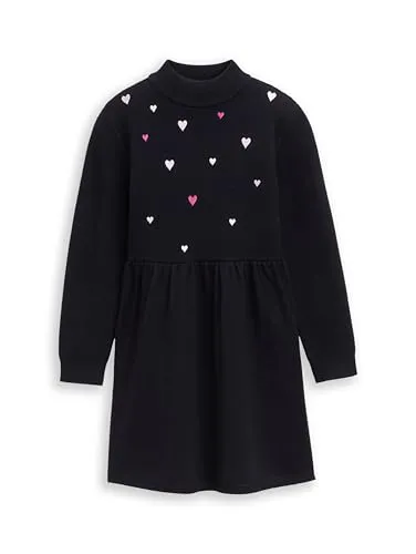 TOM TAILOR Mädchen Mini-Strickkleid mit Herz-Stickerei in blau von Tom Tailor