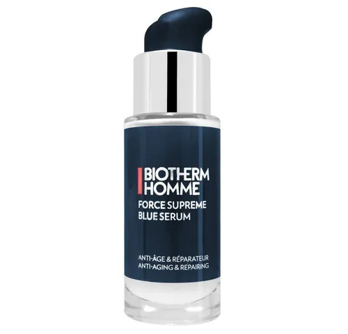 BIOTHERM Homme Force Supreme Blue Serum - Anti Aging Gesichtscreme - Feuchtigkeitscremes mit 91% natürlicher Formel, enthält Blaualgenextrakt und Pro-Retinol für straffere, jünger aussehende Haut. Ideal auch für empfindliche Haut.