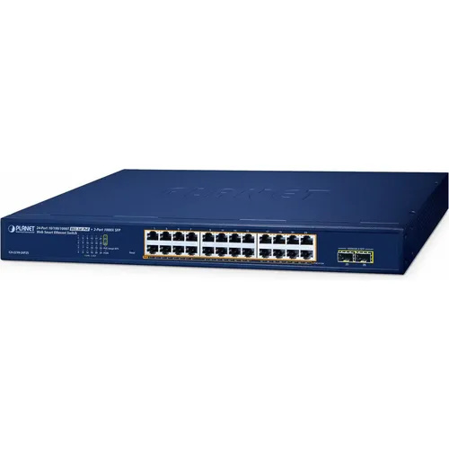 Planet 24-Port Poe+ Web Smart Switch GS-2210-24P2S in blau von Planet