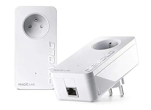 Devolo Magic 1 WiFi Mini 1200 Mbps - Powerline-Adapter für Highspeed-Internet bis 1200 MBit/s, ideal für Streaming und Gaming. Integrierte Steckdose und 2 Gigabit Ports für optimale Konnektivität.