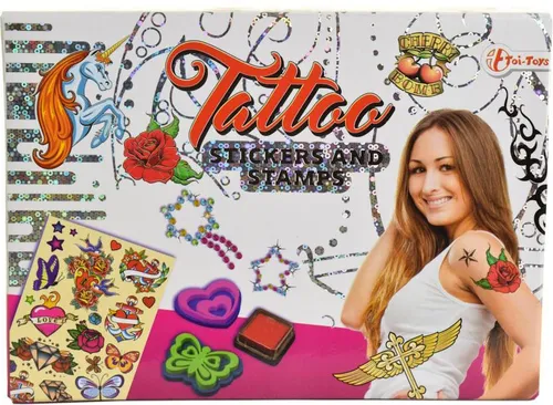Toi-Toys TATTOO Dose – Kinder Kreativset mit Tattoos, Stempeln & Kissen ab 6 Jahren