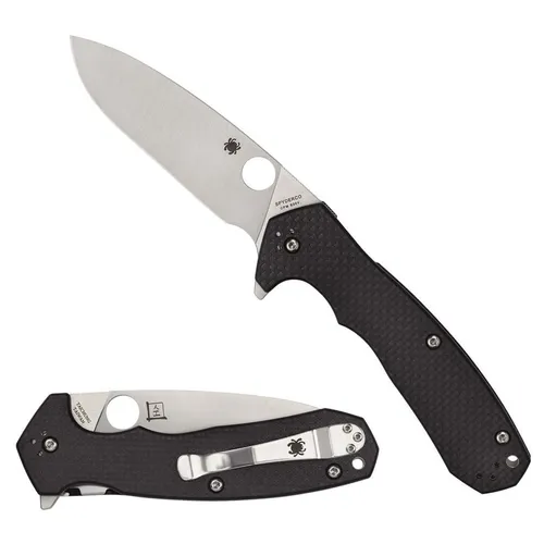 Spyderco Amalgam Klappmesser - Elegantes Taschenmesser mit rostbeständiger S30V-Klinge und leichtem Carbonfaser-Griff, ideal für Outdoor-Enthusiasten.