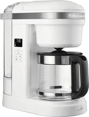 KitchenAid 5KCM1208EWH Drip-Kaffeemaschine - Weiß, Glas - Kaffeemaschine mit 1,7 L Kapazität für 12 Tassen, automatischer Abschaltung und 24-Stunden-Programmierung; elegantes Design mit intuitivem LCD-Display und optimaler Temperaturkontrolle.