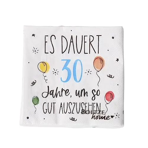 Servietten zum Geburtstag, 17x17cm, 3lagig; Papier (30) 20