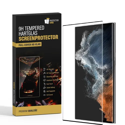 4x 9H Hartglas für Samsung Galaxy S22 Ultra FULL CURVED Schutzglas Displayglas