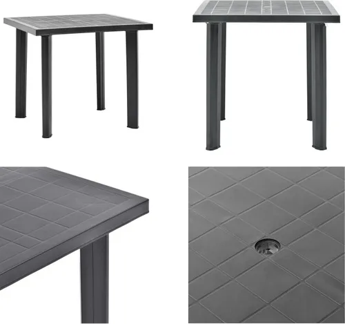 vidaXL Gartentisch Anthrazit 80 x 75 x 72 cm Kunststoff