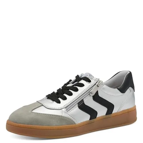 Marco Tozzi Sneaker - Silber Combi Synthetik, Größe 40 - Sneaker in Silber Combi aus Synthetik mit innovativer FEEL ME-Technologie für individuellen Komfort. Ideal für jeden Anlass – stylisch und vegan!