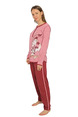 Consult-Tex Damen Pyjama, Schlafanzug, Homewear Set aus Reiner Baumwolle-Jersey Qualität DF419 Gr: 44-46