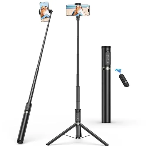 SYNCWIRE 157CM Selfie Stick Handy Stativ Mit FernauslöSer VerstäRkter Ständer,360° Drehbarer Stativ Handyhalterung für Smartphone,Selfie Stick Kompatibel mit iPhone Samsung Android,Schwarz