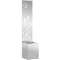 vidaXL Blumentopf mit dekorativem Paneel Silber 32 x 140 cm von vidaXL