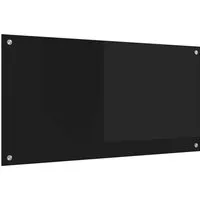 vidaXL Küchenrückwand Schwarz 100 x 50 x 0,8 cm - Sonstiges Grillzubehör - Hitzebeständige Küchenrückwand aus gehärtetem Glas, die modernen Stil und praktische Funktionalität vereint. Einfach zu installieren und leicht zu reinigen, ideal für jede Küche.
