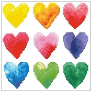 Diamond Dotz DD3-026 Regenbogen Herzen - 23 x 23 cm Diamond Painting, funkelndes Kunstwerk zum Selbstgestalten für kreative Kinder ab 8 Jahren