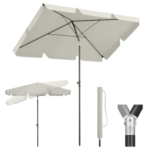 Sekey Rechteckschirm Sonnenschirm 210x140 cm mit UV50+ Schutz