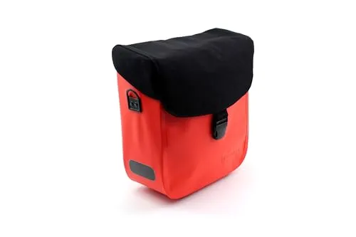 Racktime Einzeltasche Tommy - Hakenbefestigung, lavaorange/onyxschwarz - Fahrradtasche mit 15 l Volumen, ideal für sicheres Verstauen von Gepäck und einfach zu befestigen dank Haken-System.