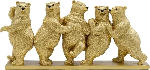 Kare Design Deko Figur Tipsy Bär, Gold - Handbemalte Deko Figur aus Gold, ideal als Eyecatcher für Wohnzimmer, Schlafzimmer oder Flur. Perfekt für Bärenliebhaber und als kreatives Geschenk.