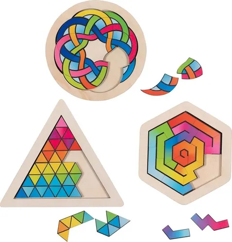 Goki 57359 Holzpuzzle, Knobelpuzzle - Puzzles für Kinder, fördert die Feinmotorik und ist in 3 verschiedenen Motiven erhältlich – ideal für kreatives Spielen!