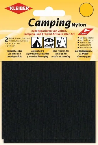 Produktbild KLEIBER Camping-Flicken Nylon selbstklebend schwarz 2 Stück