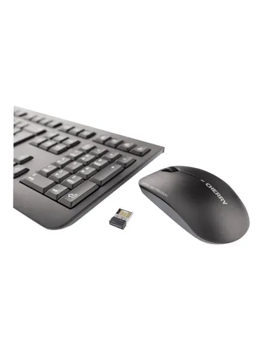 CHERRY DW 3000 Kabelloses Tastatur-Maus-Set - Maus-Tastatur-Sets mit flachem Design und geräuscharmer Tasten, ideal für professionelle Nutzung. 2,4 GHz Funkverbindung für maximale Freiheit.